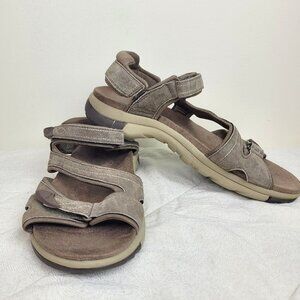 Dr. Scholls Adelle tan leather strappy sports sandal comfy gorpcore casual 10